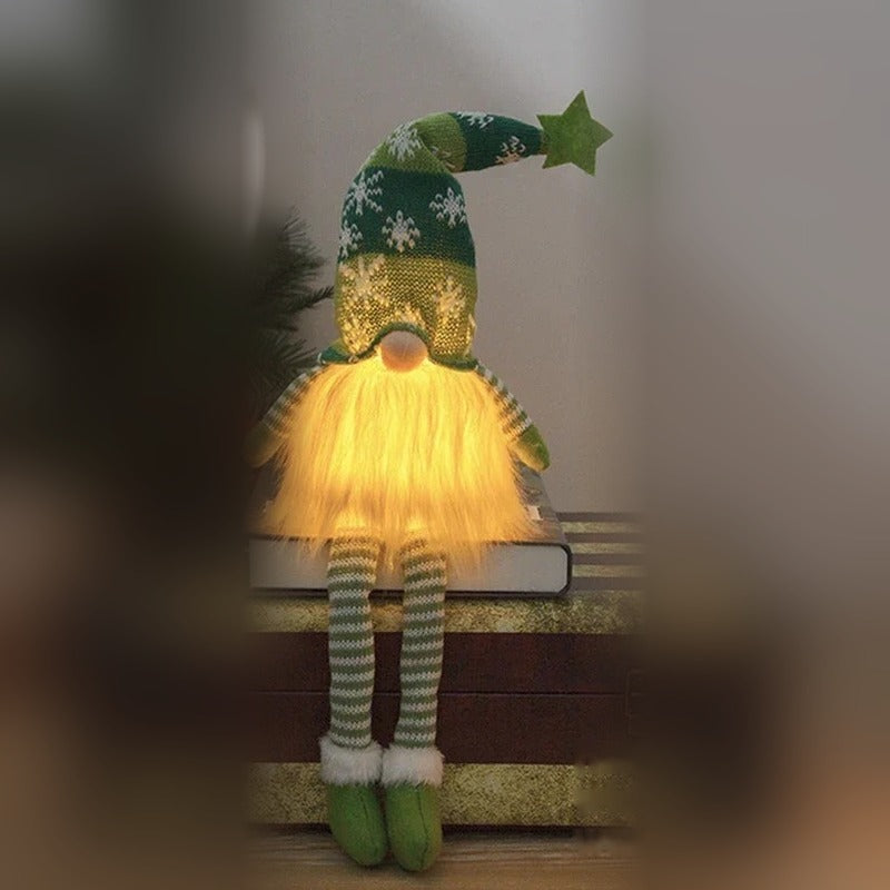 Green glowing gnome sitting on a shelf